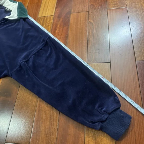 Vtg Christian Dior Monsieur Velour Track Jacket Size:L Navy Blue Logo Zip Retro